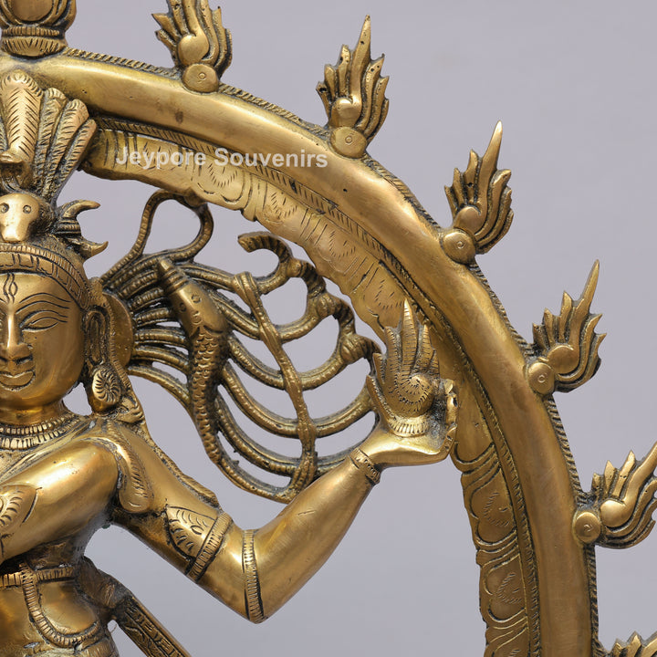 Handcrafted Brass Nataraja Statue with Flaming Arch