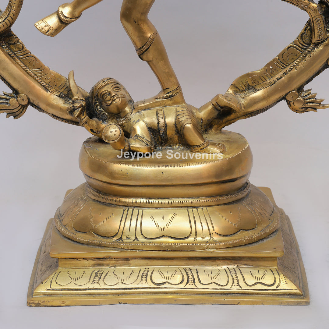 Handcrafted Brass Nataraja Statue with Flaming Arch