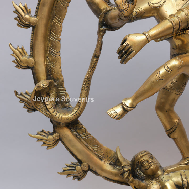 Handcrafted Brass Nataraja Statue with Flaming Arch