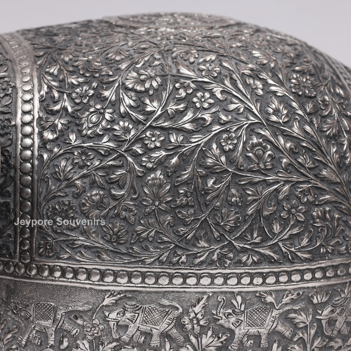 Handcrafted Silver Finish Elephant Statue for Home Décor