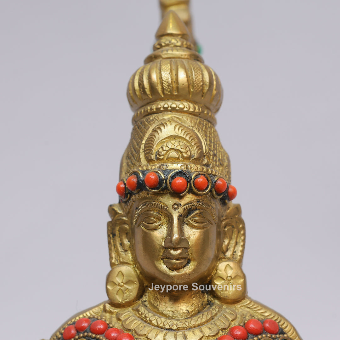 Handcrafted Brass Peacock and Lady design Oil Lamp