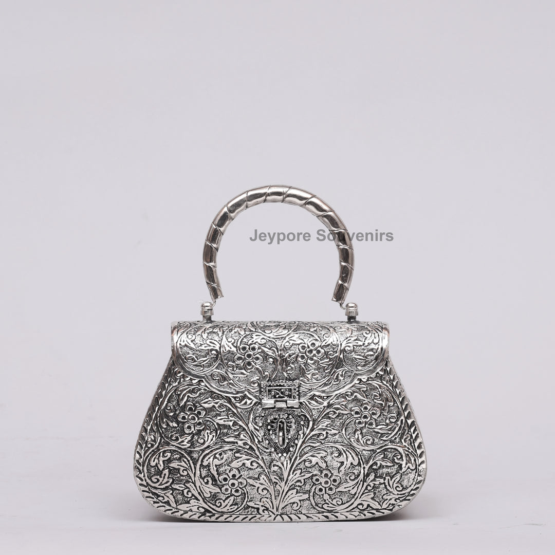Silver Polished Handcrafted Vintage Purse
