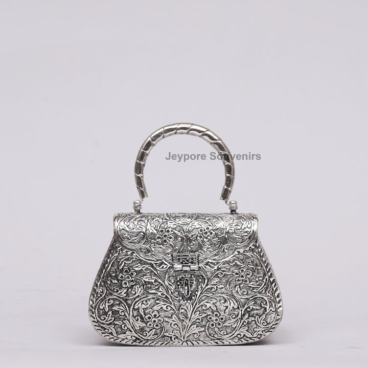 Silver Polished Handcrafted Vintage Purse