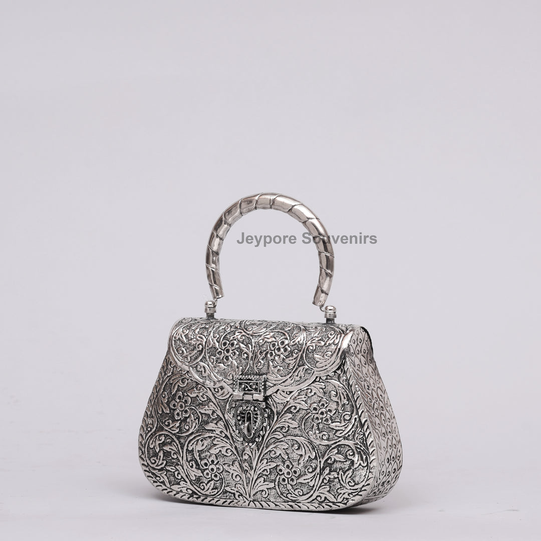 Silver Polished Handcrafted Vintage Purse