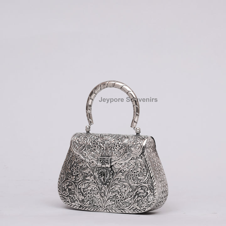 Silver Polished Handcrafted Vintage Purse