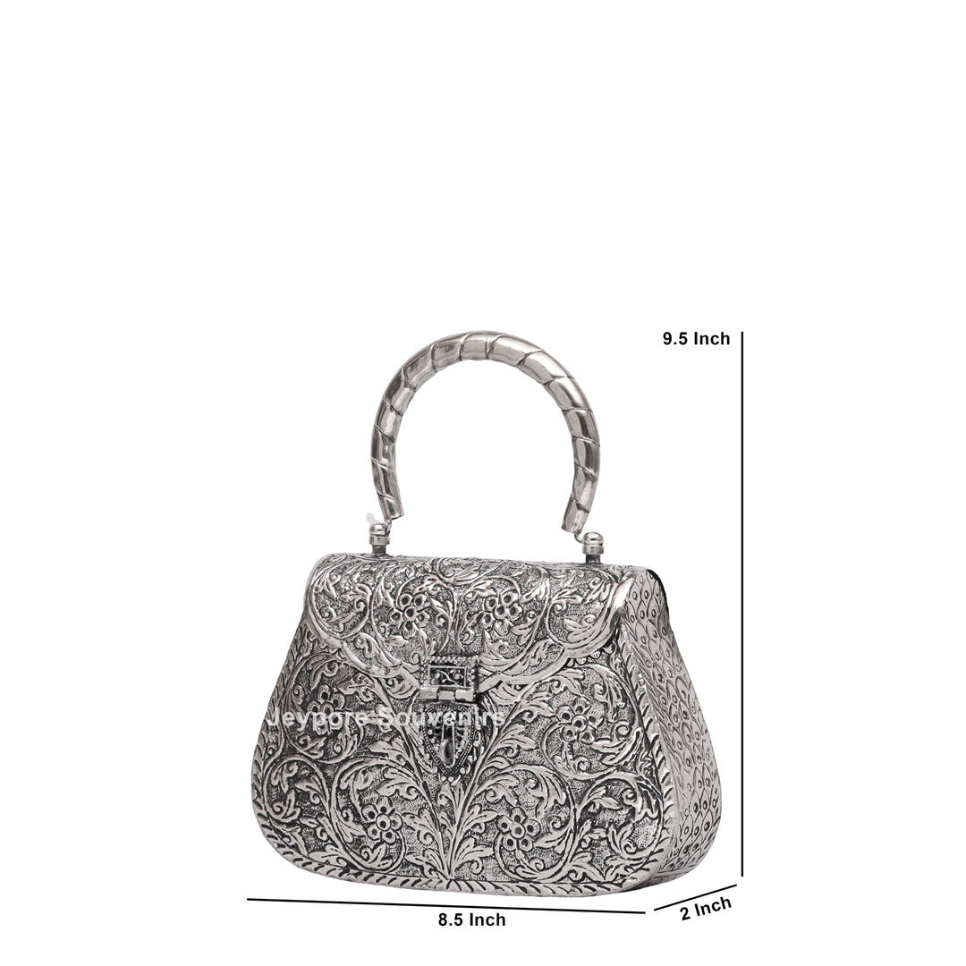 Silver Polished Handcrafted Vintage Purse