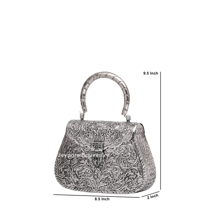 Silver Polished Handcrafted Vintage Purse