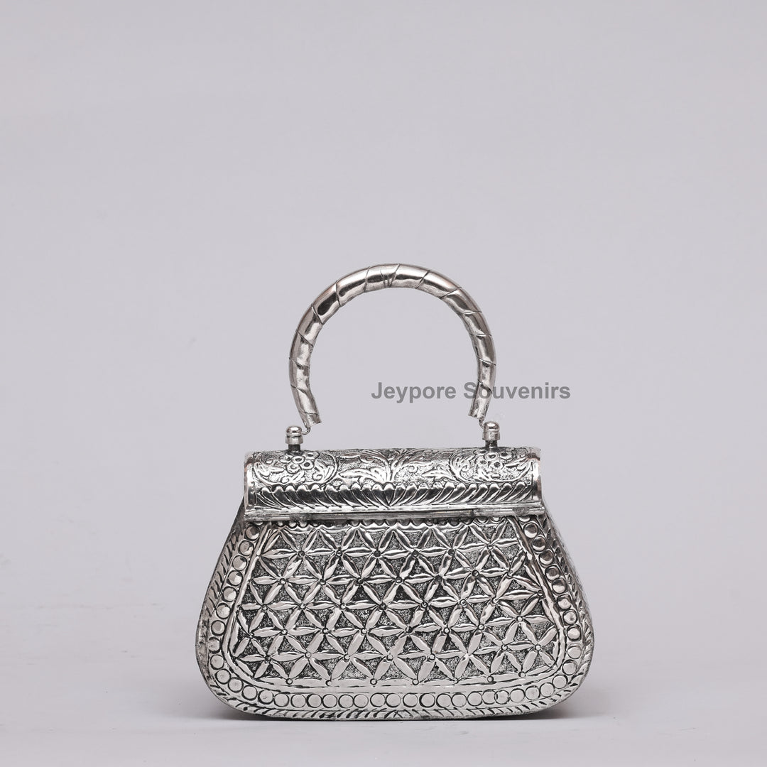 Silver Polished Handcrafted Vintage Purse