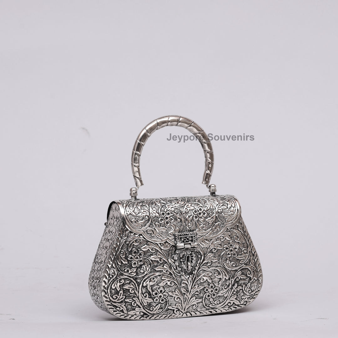Silver Polished Handcrafted Vintage Purse