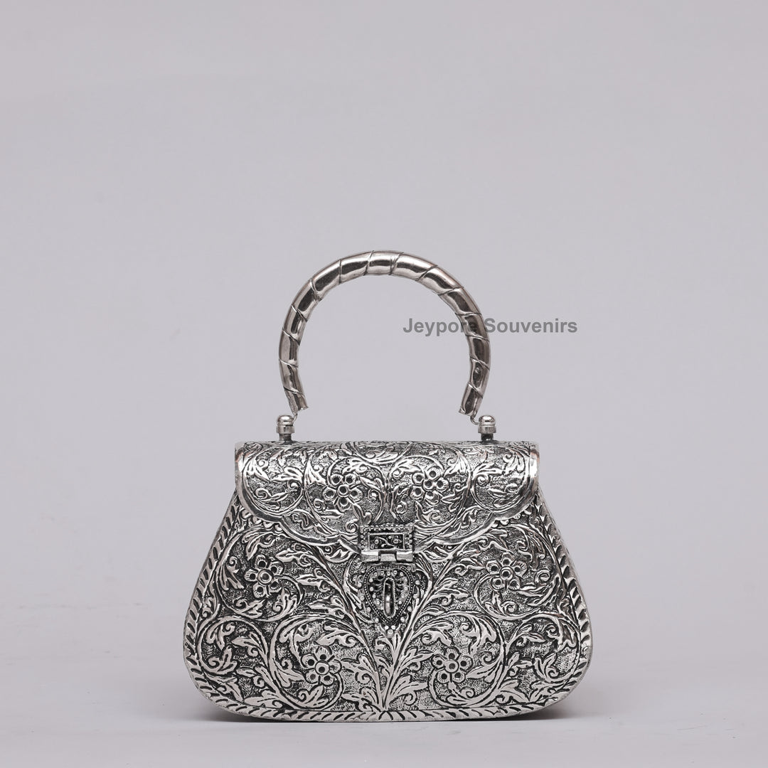 Silver Polished Handcrafted Vintage Purse