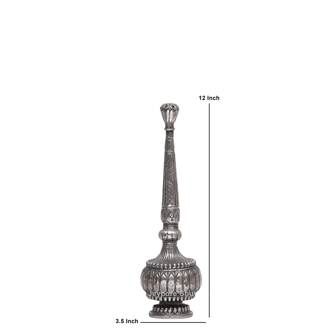 Handcrafted Antique-Style Silver Polished Rose Water Sprinkler