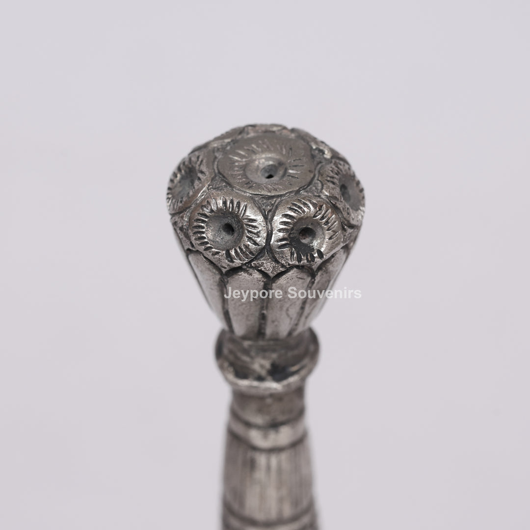 Handcrafted Antique-Style Silver Polished Rose Water Sprinkler