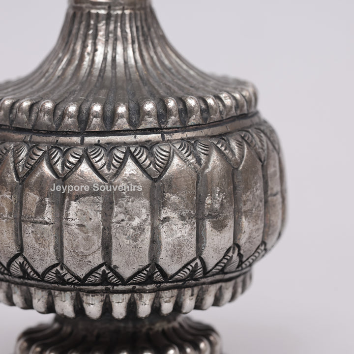 Handcrafted Antique-Style Silver Polished Rose Water Sprinkler