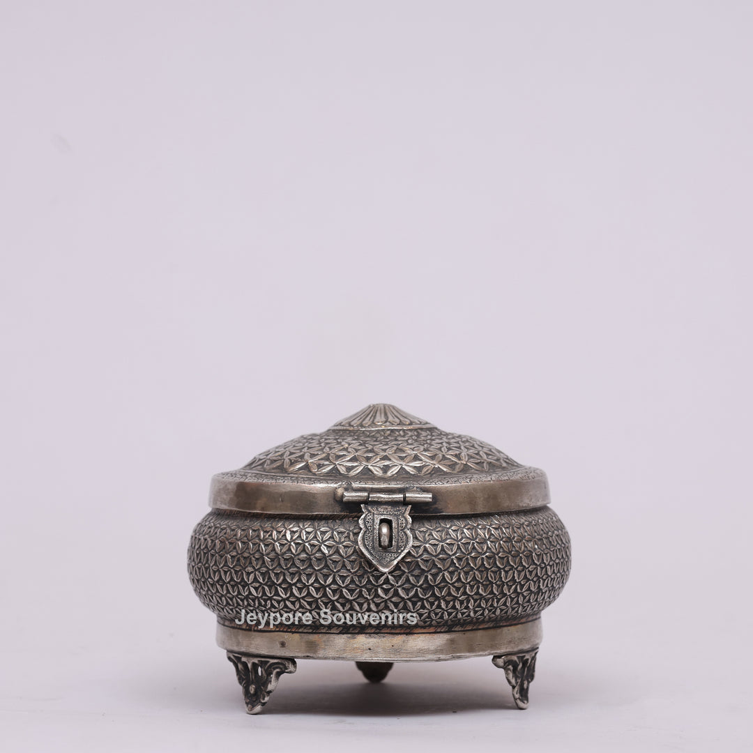 Silver Polished Round Heritage Storage Box