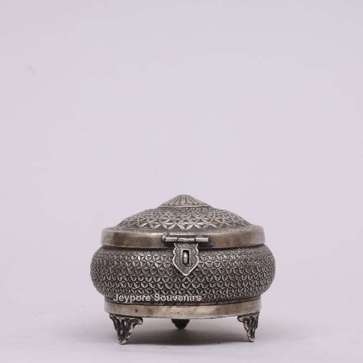 Silver Polished Round Heritage Storage Box