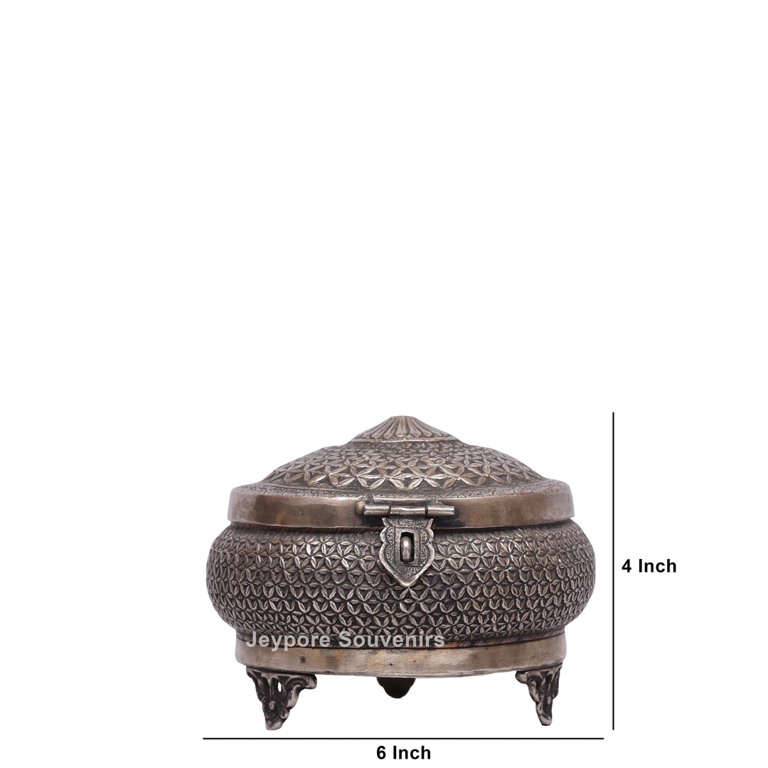 Silver Polished Round Heritage Storage Box