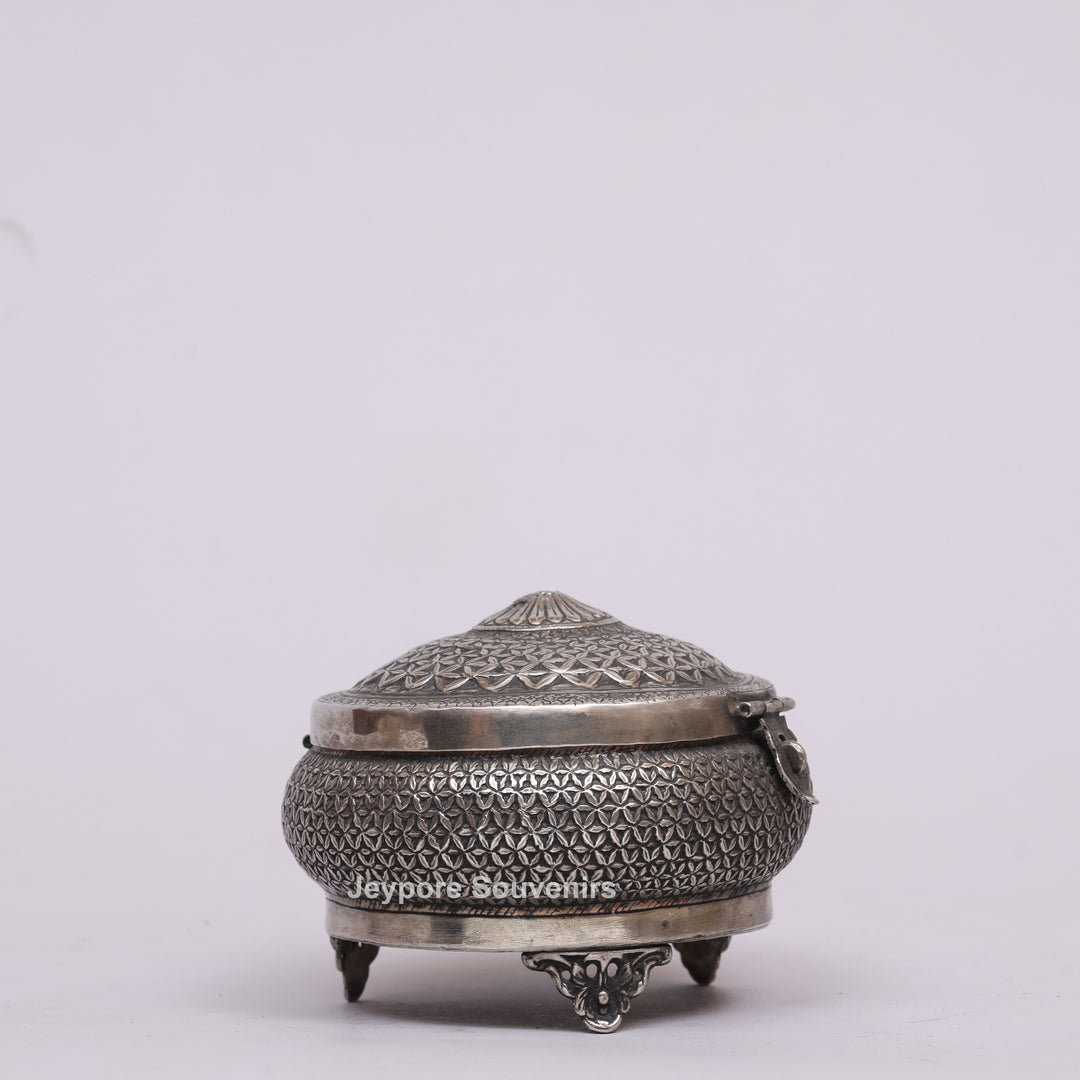Silver Polished Round Heritage Storage Box