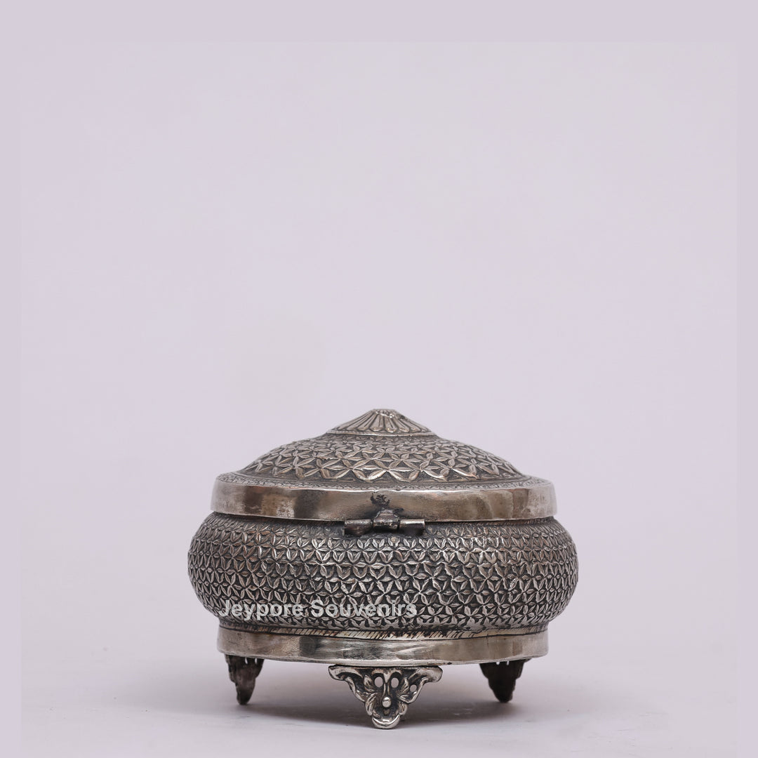 Silver Polished Round Heritage Storage Box