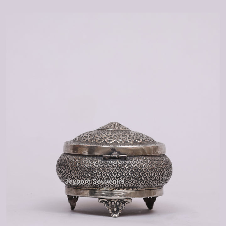 Silver Polished Round Heritage Storage Box
