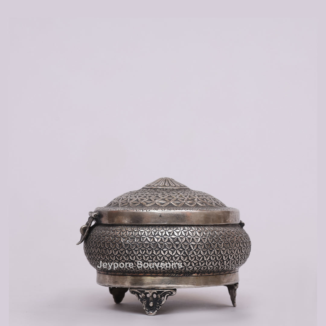 Silver Polished Round Heritage Storage Box