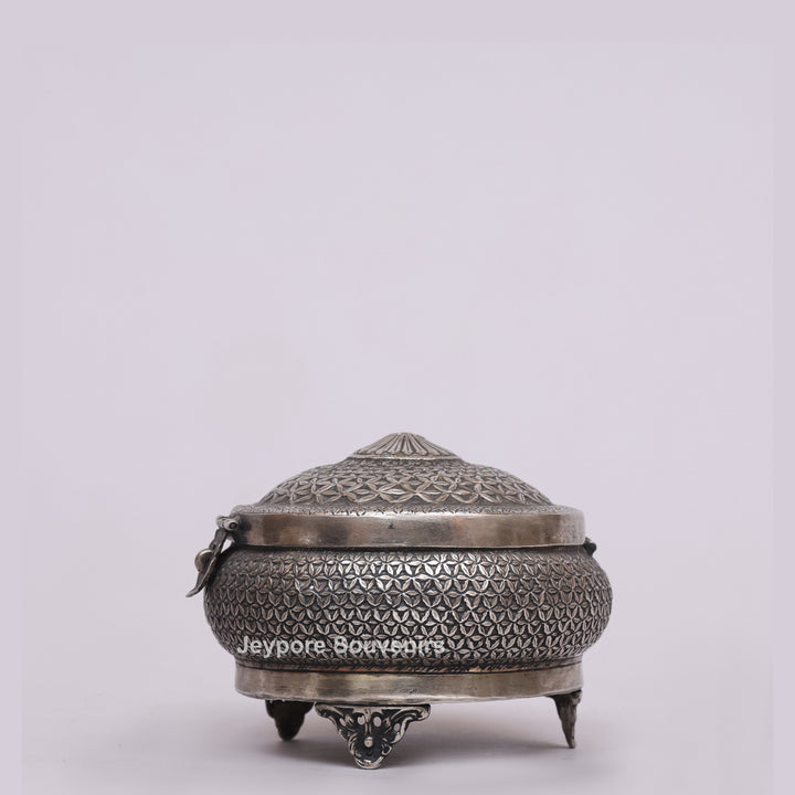 Silver Polished Round Heritage Storage Box