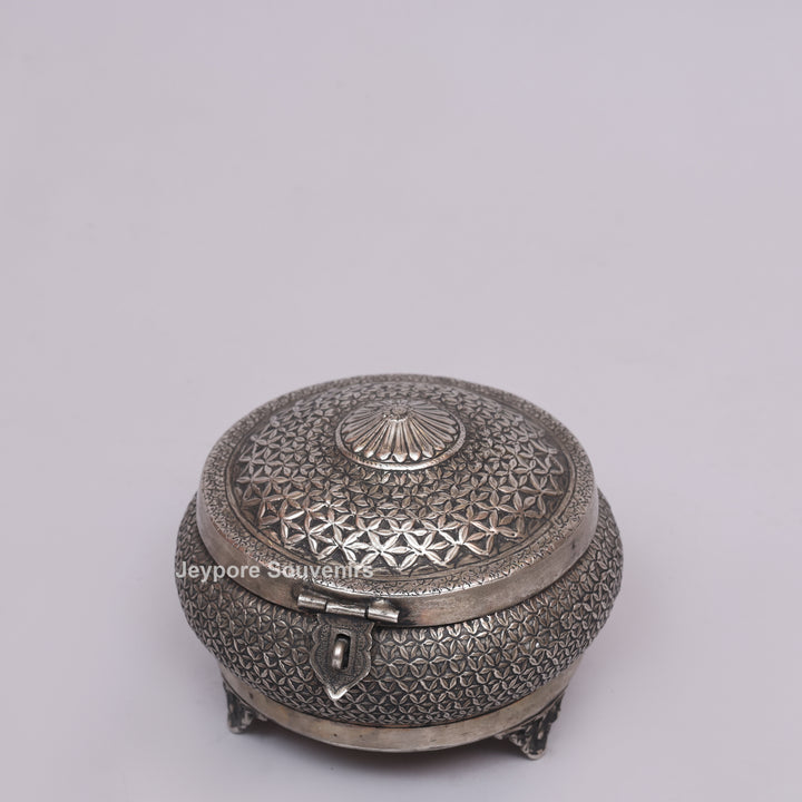 Silver Polished Round Heritage Storage Box