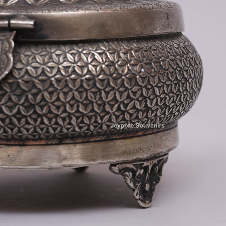 Silver Polished Round Heritage Storage Box