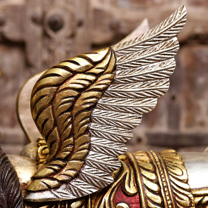 Handcrafted Mythological Kamdhenu Winged Cow Sculpture