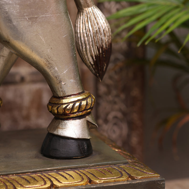 Handcrafted Mythological Kamdhenu Winged Cow Sculpture