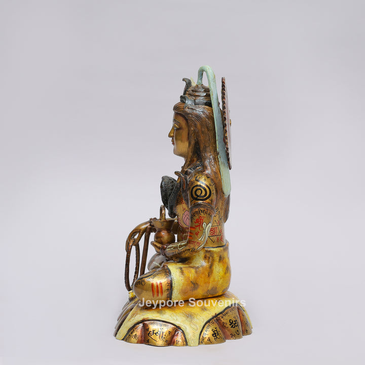 Handcrafted Brass Lord Shiva Mahayogi Statue with Trishul