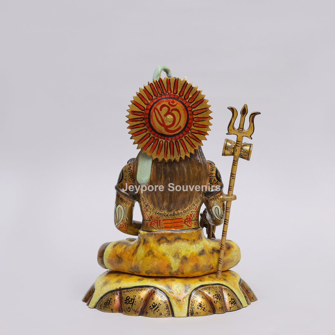 Handcrafted Brass Lord Shiva Mahayogi Statue with Trishul