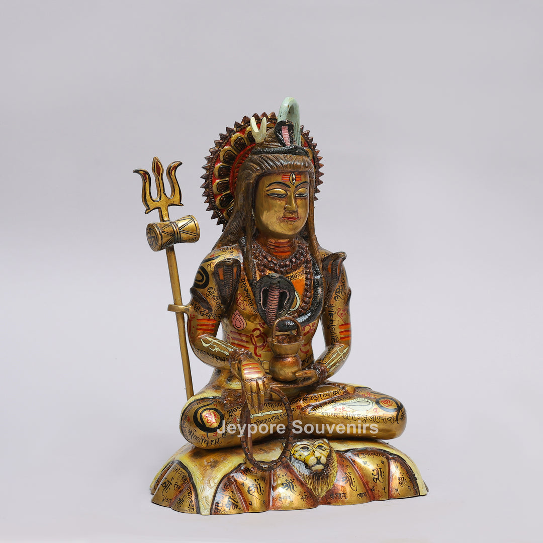 Handcrafted Brass Lord Shiva Mahayogi Statue with Trishul