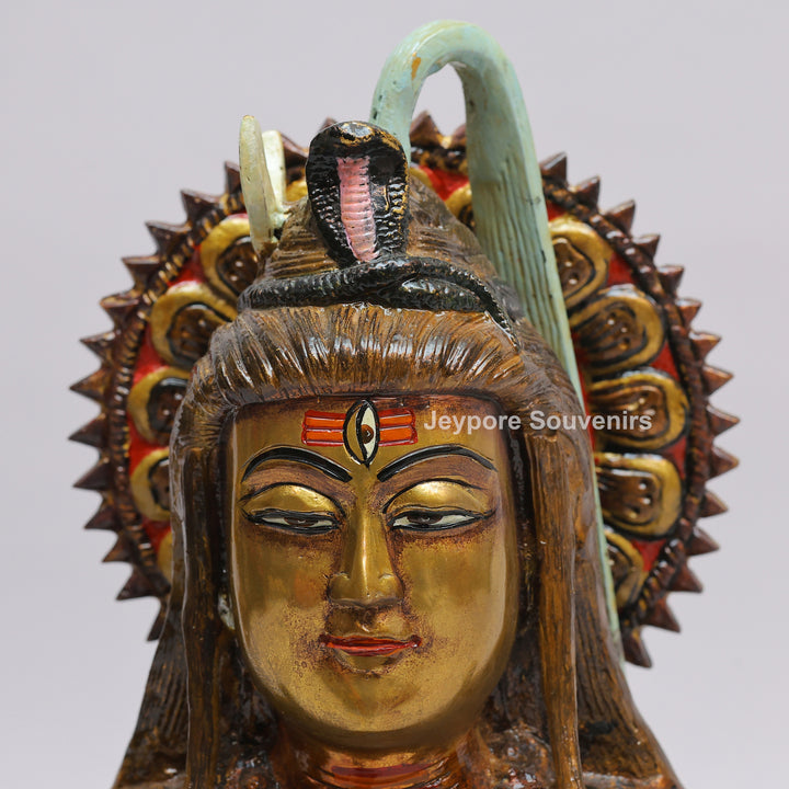 Handcrafted Brass Lord Shiva Mahayogi Statue with Trishul