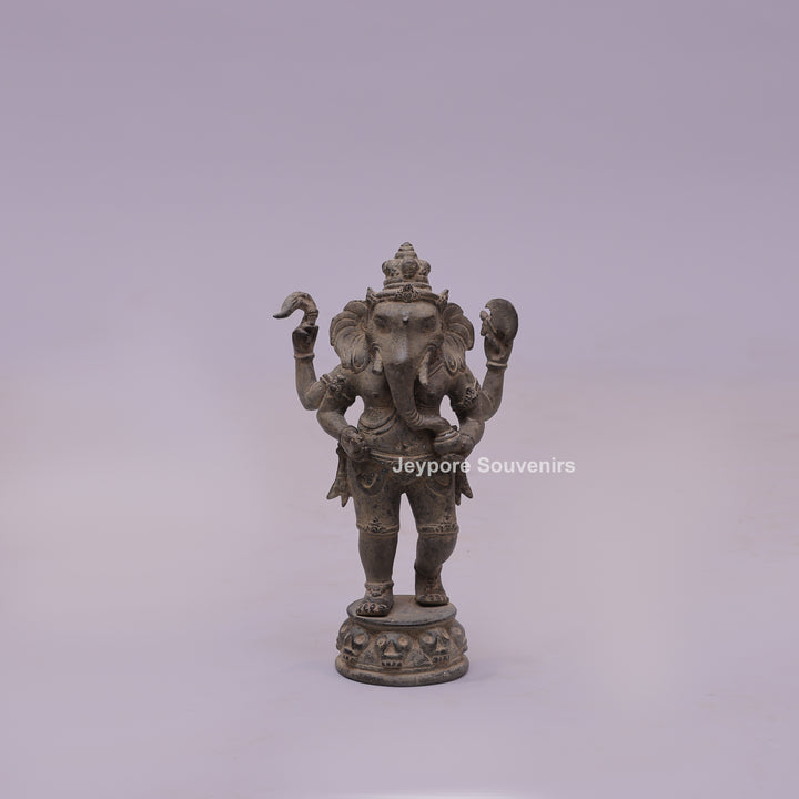 Standing "Chaturbhujadhari" Ekdanta Lord Ganesha Bronze Statue