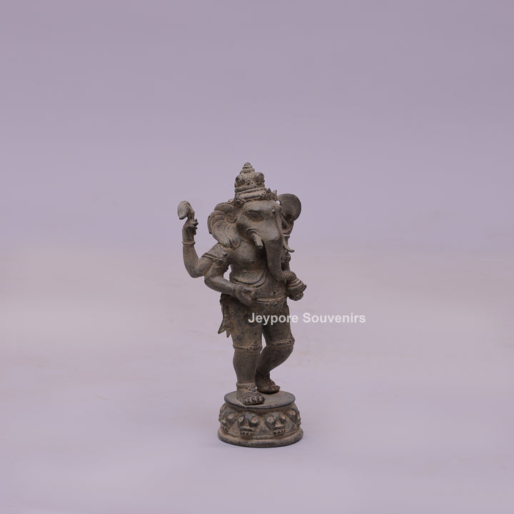 Standing "Chaturbhujadhari" Ekdanta Lord Ganesha Bronze Statue