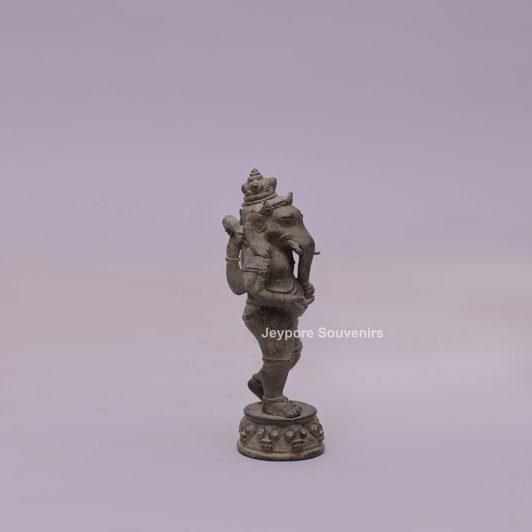 Standing "Chaturbhujadhari" Ekdanta Lord Ganesha Bronze Statue