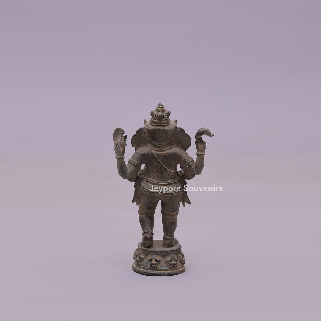 Standing "Chaturbhujadhari" Ekdanta Lord Ganesha Bronze Statue