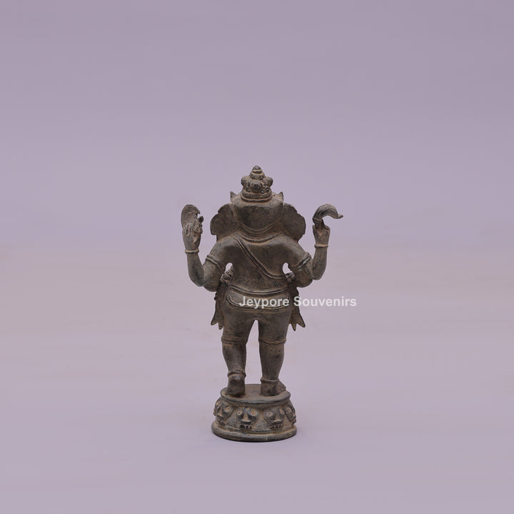 Standing "Chaturbhujadhari" Ekdanta Lord Ganesha Bronze Statue