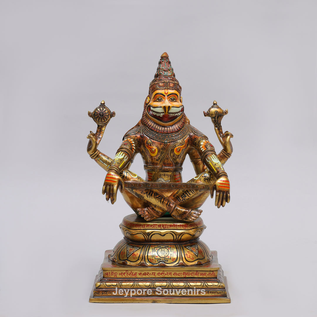 Handcrafted Brass Yoga Narasimha Statue