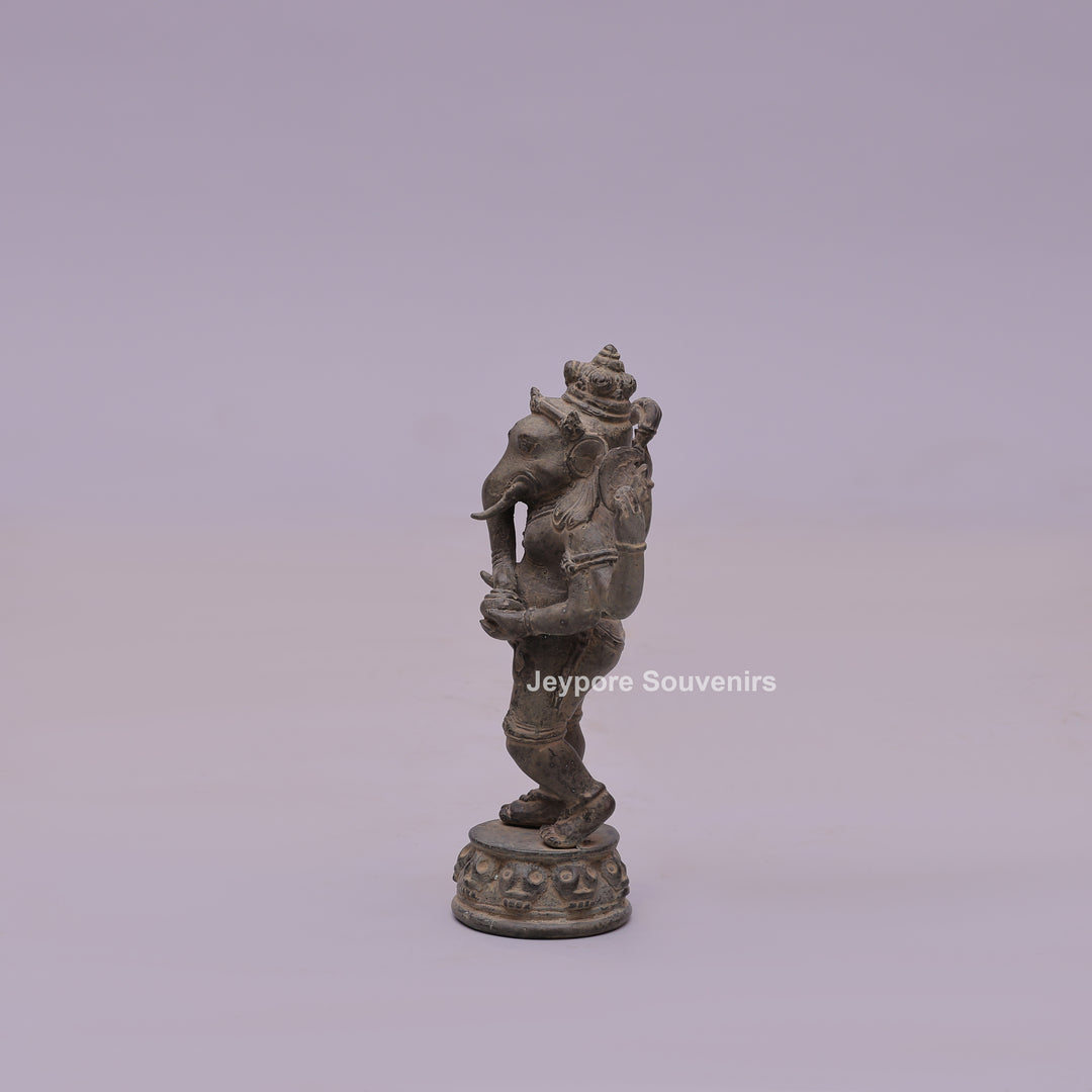 Standing "Chaturbhujadhari" Ekdanta Lord Ganesha Bronze Statue
