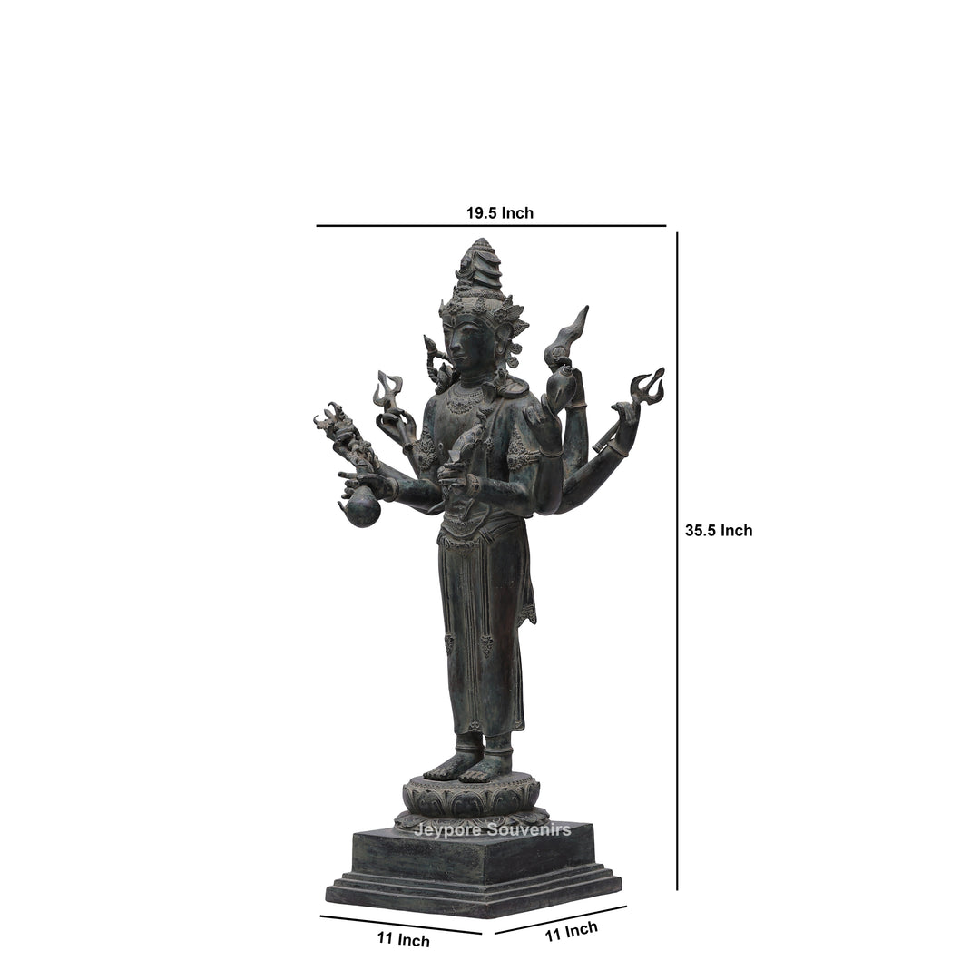 Eight Armed Lokeshvara Khmer-style Bronze Statue