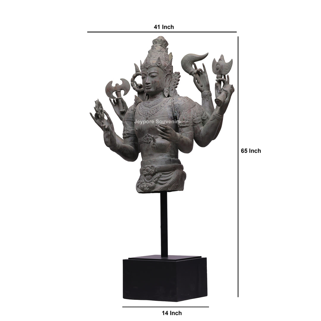 Eight-Armed Vishnu Bronze Statue