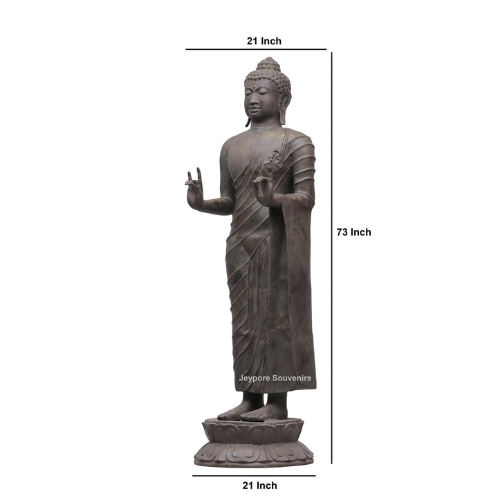Standing Buddha Ancient Gandhara Style Bronze Statue