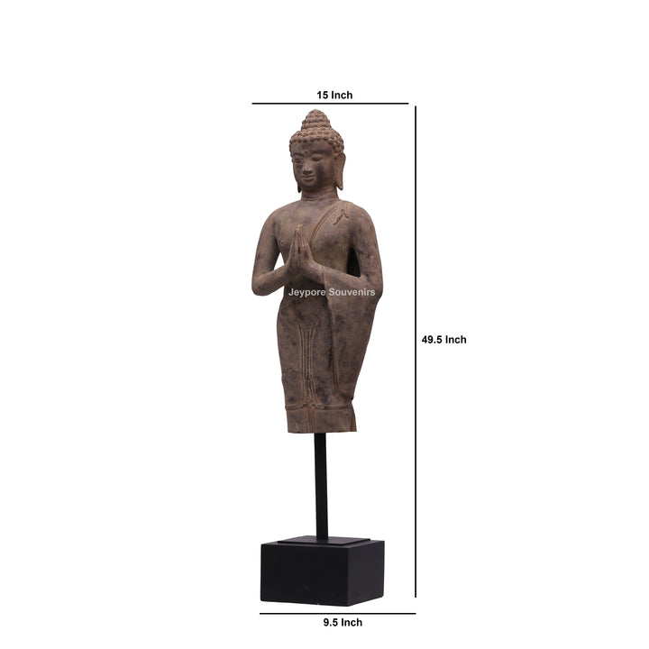 Standing Thai Dvaravati Buddha Bronze Statue
