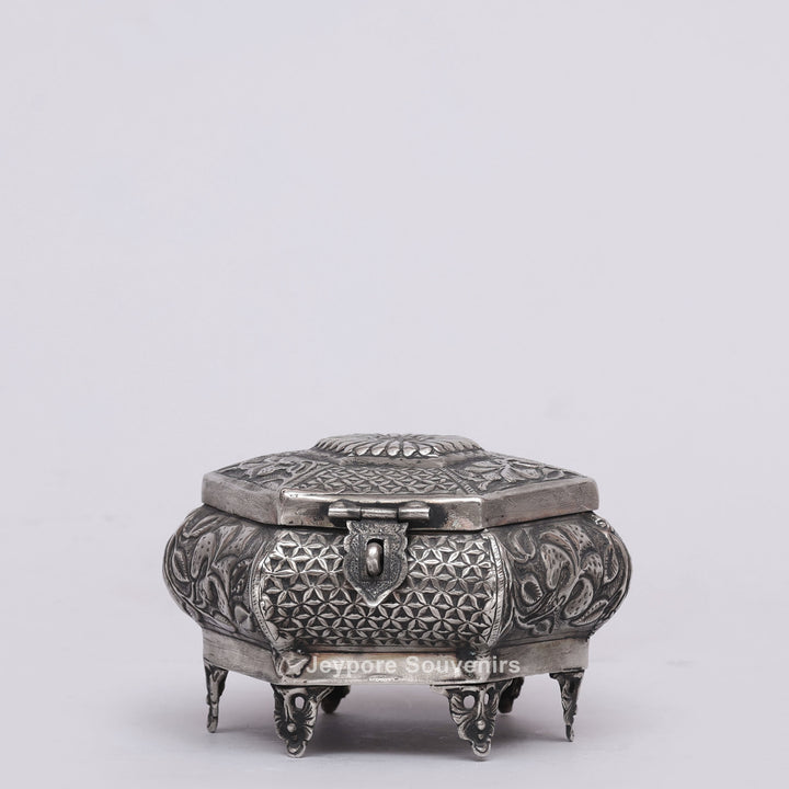 Handcrafted Silver Polished German Silver Jewellery Box