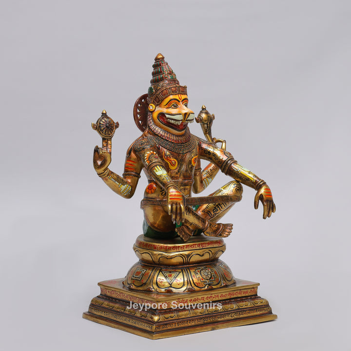 Handcrafted Brass Yoga Narasimha Statue