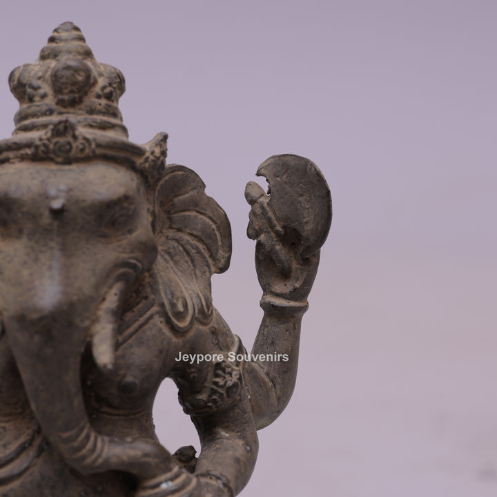 Standing "Chaturbhujadhari" Ekdanta Lord Ganesha Bronze Statue