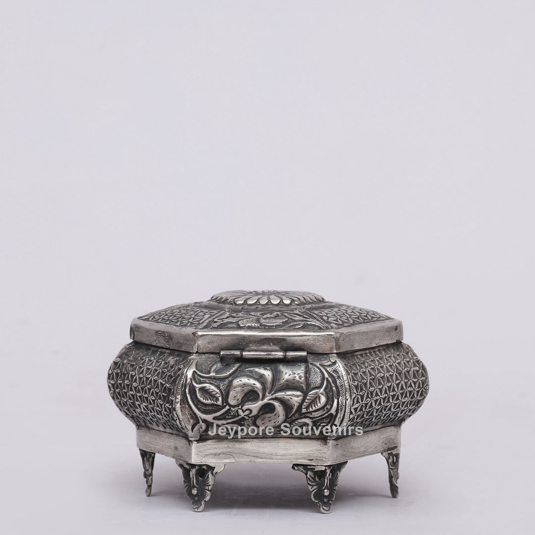 Handcrafted Silver Polished German Silver Jewellery Box