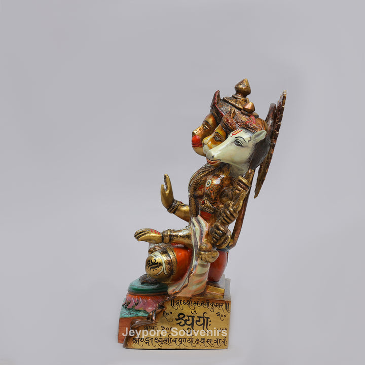 Handcrafted Panchmukhi ( Five-Faced ) Hanuman Brass Statue
