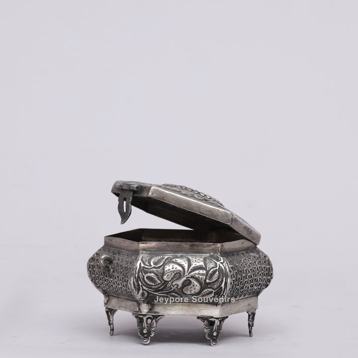 Handcrafted Silver Polished German Silver Jewellery Box